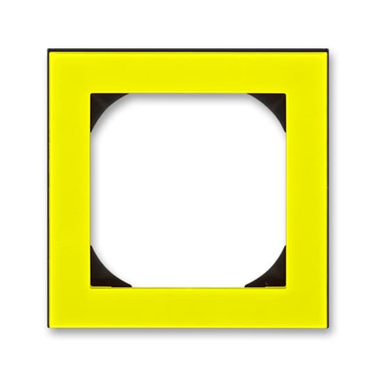 3901H-A05510 64  Rámeček jednonásobný s otvorem 55×55 mm, žlutá / kouřová černá